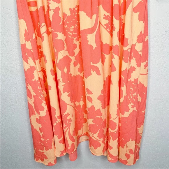 Halogen x Atlantic-Pacific NWT Floral Dress Large Coral Smocked Utility Tropical - Picture 4 of 16